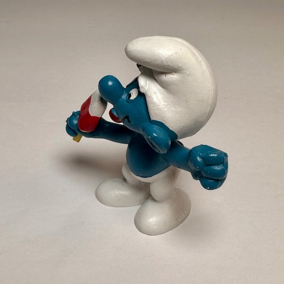Vintage Smurf Ice Cream Popsicle Figurine 1978 Schleich Peyo Made in Germany - Picture 5 of 6